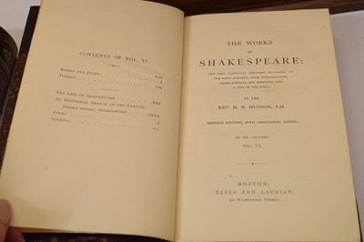 Lot 281 - Hudson, 'The Works of Shakespeare', six volumes 1871, with miniature bookcase