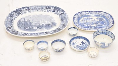 Lot 520 - 19th century blue and white 'Imperial Stone' well and tree dish