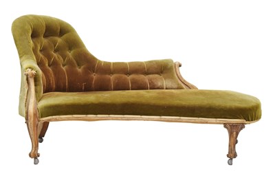 Lot 719 - Victorian button back chaise longue