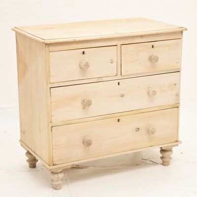 Lot 760 - Pine chest of two short over two long drawers