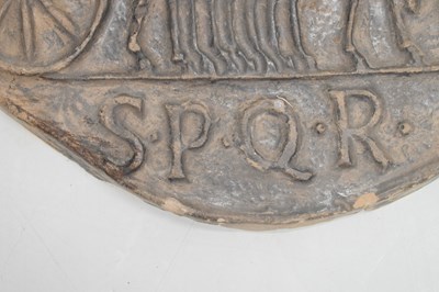 Lot 415 - Roman-style plaster relief plaque after the Antique 'SPQR'