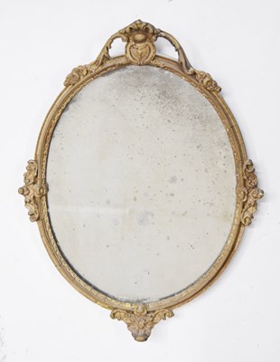 Lot 706 - Giltwood and gesso oval wall mirror