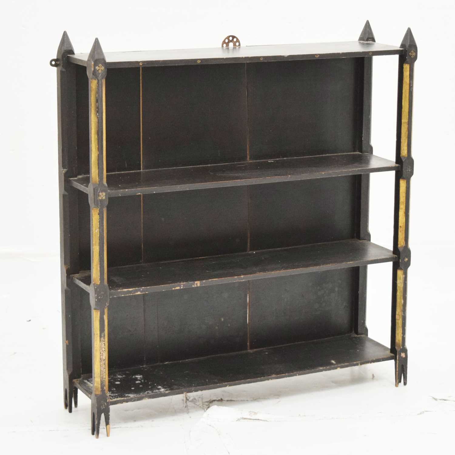 Lot 767 - Ebonised Victorian low book shelf