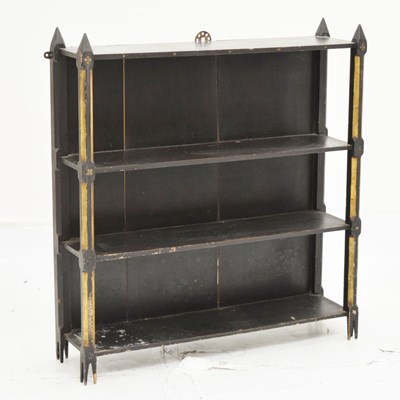 Lot 767 - Ebonised Victorian low book shelf