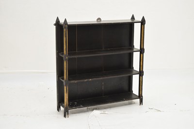 Lot 767 - Ebonised Victorian low book shelf