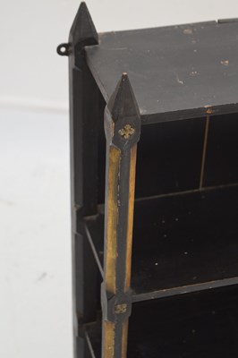 Lot 767 - Ebonised Victorian low book shelf