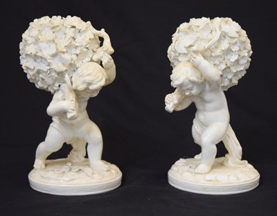 Lot 528 - Pair of late 19th century Moore Brothers porcelain figures of cherubs