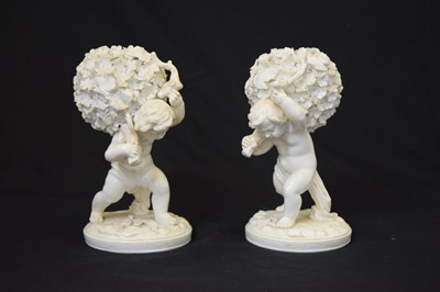 Lot 528 - Pair of late 19th century Moore Brothers porcelain figures of cherubs