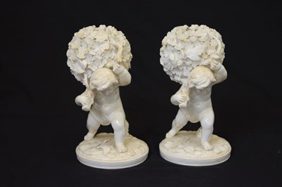 Lot 528 - Pair of late 19th century Moore Brothers porcelain figures of cherubs