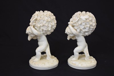 Lot 528 - Pair of late 19th century Moore Brothers porcelain figures of cherubs