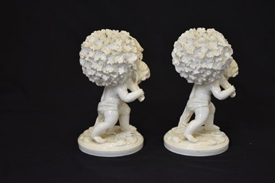 Lot 528 - Pair of late 19th century Moore Brothers porcelain figures of cherubs