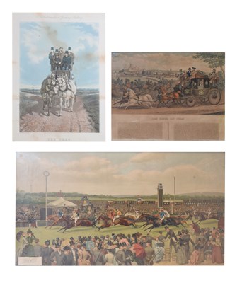 Lot 651 - 19th century coloured lithograph - 'Start of the Grand Prix' horse racing print