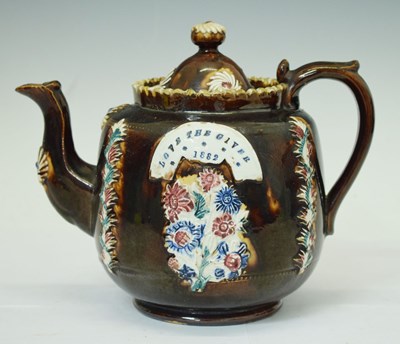 Lot 524 - Measham Bargeware teapot