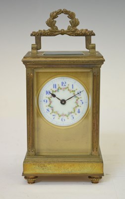 Lot 684 - French gilt metal cased carriage timepiece