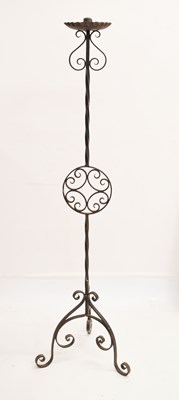 Lot 467 - Wrought iron floor-standing candelabrum