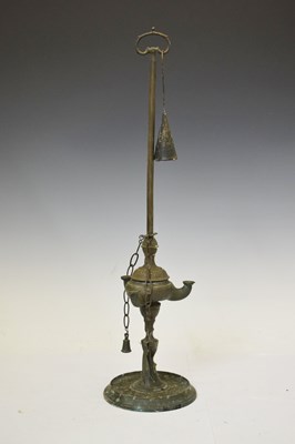 Lot 473 - Victorian brass student desk lamp