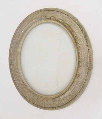 Lot 690 - Oval carved wooden frame