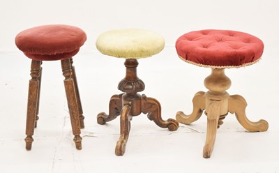 Lot 722 - Two revolving stools and one other