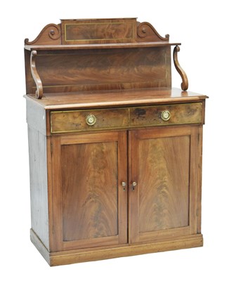 Lot 701 - George IV brass-strung mahogany chiffonier