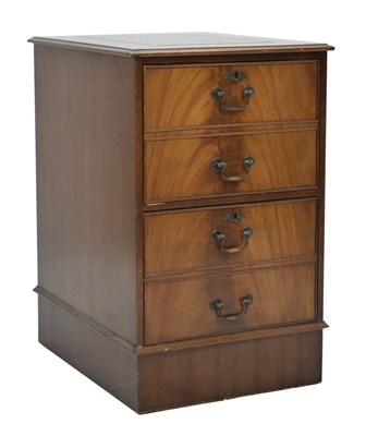 Lot 743 - Reproduction mahogany pedestal two drawer filing cabinet