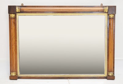 Lot 744 - 19th century rosewood overmantel mirror