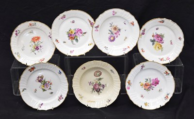 Lot 505 - Six Royal Copenhagen porcelain plates and a bowl