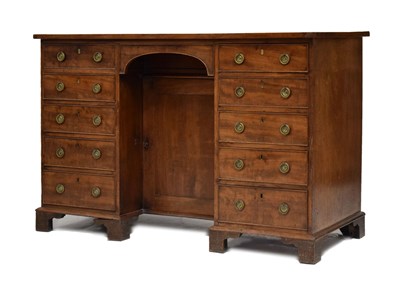 Lot 574 - George III mahogany kneehole desk