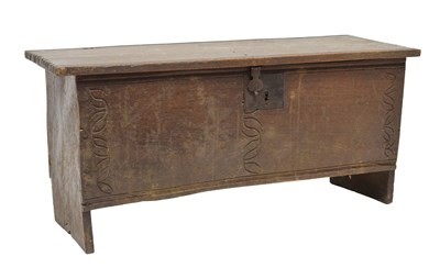 Lot 735 - 17th century small oak coffer