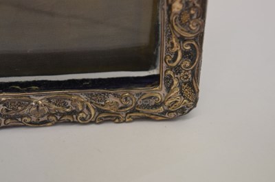 Lot 295 - Edward VII silver mounted hinged photo frame, and two smaller silver mounted easel photo frames