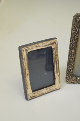 Lot 295 - Edward VII silver mounted hinged photo frame, and two smaller silver mounted easel photo frames