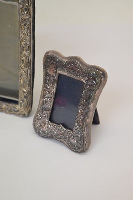 Lot 295 - Edward VII silver mounted hinged photo frame, and two smaller silver mounted easel photo frames