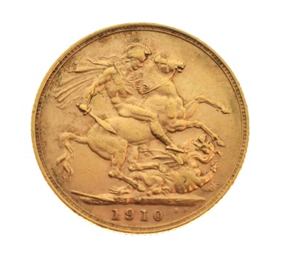 Lot 313 - Edward VII gold sovereign, 1910