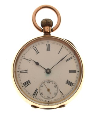 Lot 260 - Lady's yellow metal stamped 14k fob watch, Samuel Edgcumbe