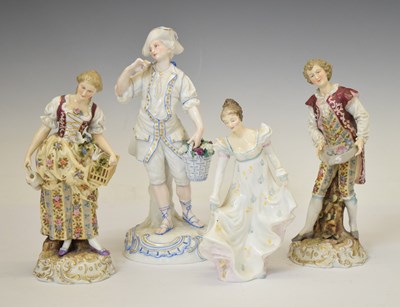 Lot 506 - Collection of mostly 19th century Continental porcelain figures