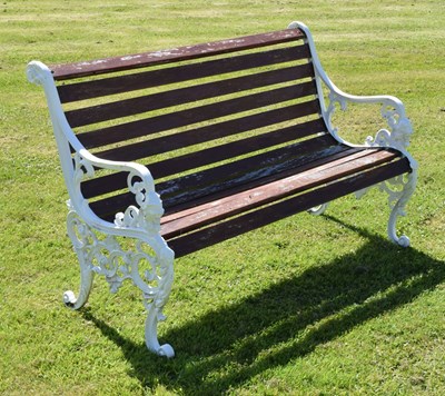 Lot 785 - Two seater slatted wooden bench