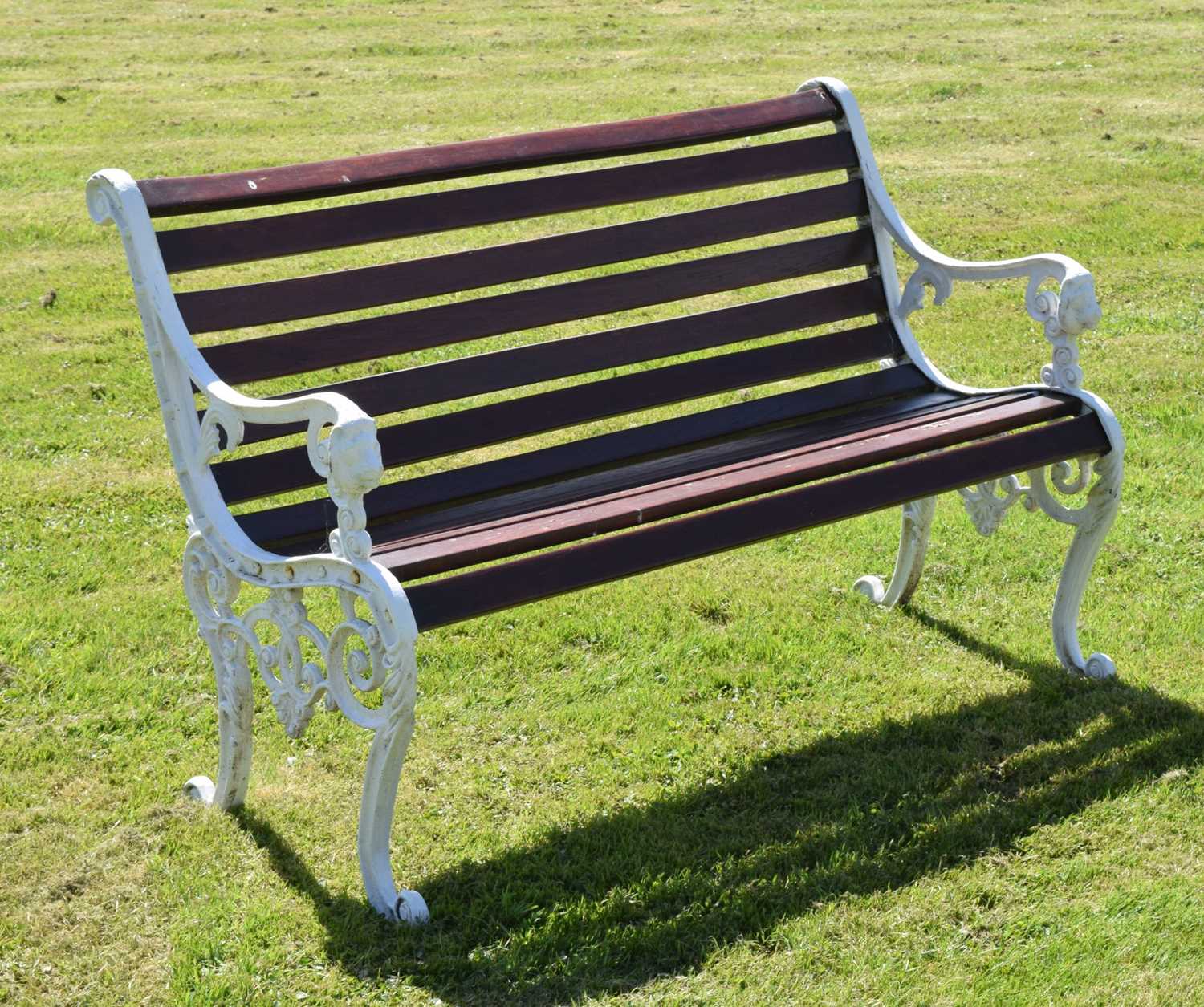 Lot 786 - Two seater slatted wooden bench