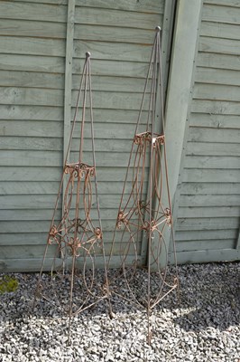 Lot 801 - Two metal obelisk-form garden frames