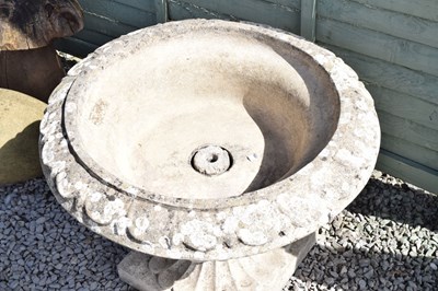 Lot 802 - Composition stone low garden urn / planter