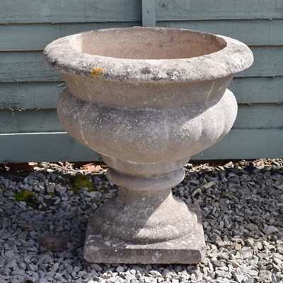 Lot 803 - Small composition stone garden pedestal urn