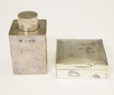 Lot 200 - Victorian silver tea-caddy and a silver table-top box