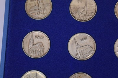 Lot 338 - Numis Luzern limited edition 25 silver medallion set celebrating Swiss Churches