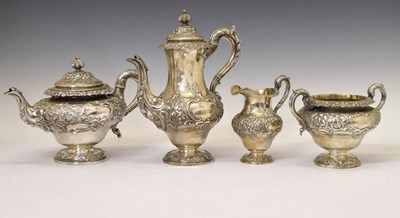 Lot 115 - William IV Scottish silver four-piece tea and coffee service