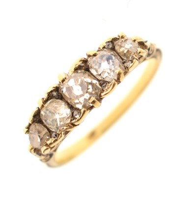Lot 22 - Late 19th century diamond five stone ring