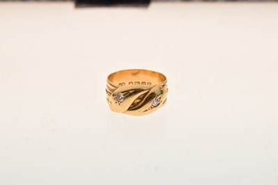 Lot 7 - Diamond set double serpent 18ct gold ring