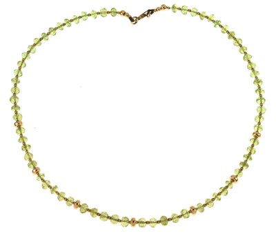 Lot 158 - 9ct gold and peridot necklace