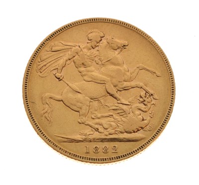 Lot 132 - Queen Victoria gold sovereign, 1882