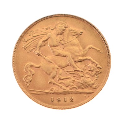 Lot 319 - George V gold half sovereign, 1912