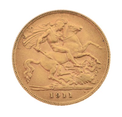 Lot 314 - George V gold half sovereign, 1911