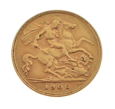 Lot 308 - Edward VII gold half sovereign, 1906