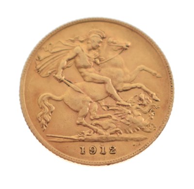 Lot 318 - George V gold half sovereign, 1912